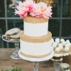 Gold and White Wedding Cake