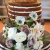 Naked Wedding Cake with Fresh Flowers