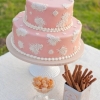 Two-tier Vintage Pink Wedding Cake