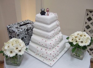 Flower Waterfall Wedding Cake