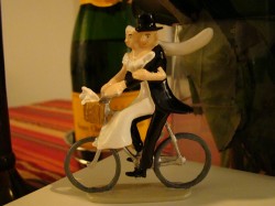 bicycle wedding cake topper