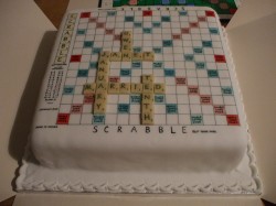 scrabble wedding cake