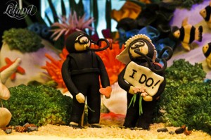 scuba diver cake toppers