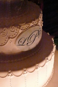 Sepia Monogram Cake
