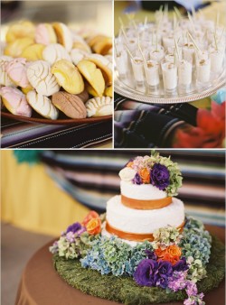 Multi color wedding cake and sweets