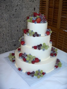 Frosted Fruit Wedding Cake
