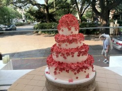 Pink Cascade Flowers Cake