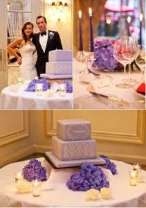 Paris Purple wedding cake