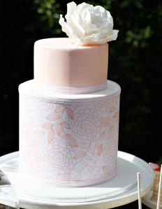 Peach wedding cake