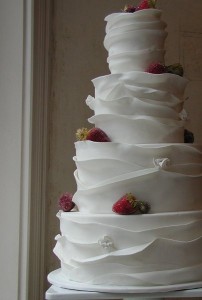 wavy ruffles wedding cake