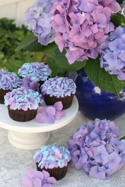 hydrangea cupcakes