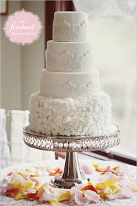 Fondant Roses Wedding Cake