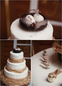 bird egg and nest cake topper