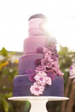 Purple Ombre Wedding Cake