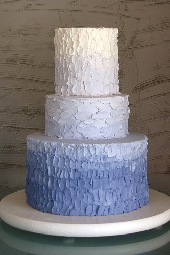 Blue Rustic Iced Ombre Wedding Cake A Wedding Cake Blog
