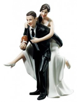 Football Couple Wedding Cake Topper