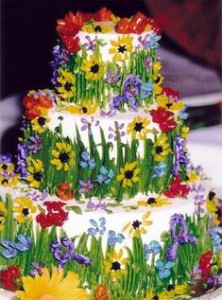 Summer Garden Wedding Cake