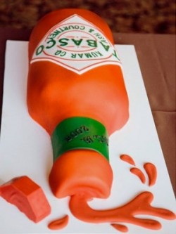 Tobasco Bottle Groom's Cake