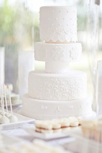 White wedding cake