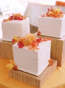 deconstructed white cube wedding cake