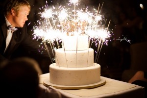 sparkler wedding cake