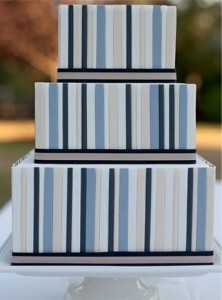 blue striped cake