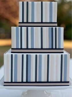 blue striped cake