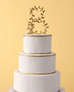 gilded wedding cake