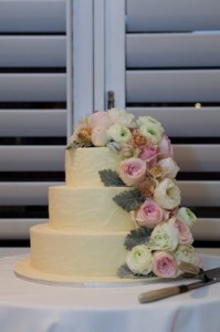 Ivory and Flowers Cake