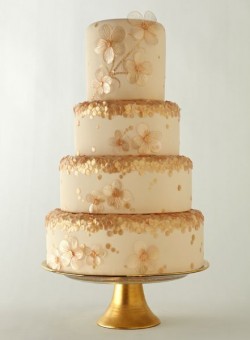 Gold wedding cake