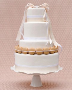 Macaron and Ribbon Wedding Cake
