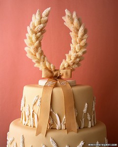 Wheat Horseshoe Wedding Cake Topper