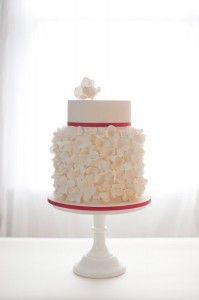 White Hydrangea Wedding Cake