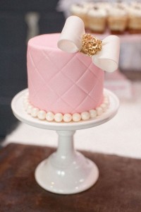 quilted pink wedding cake