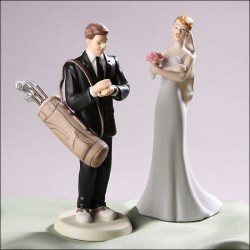 golf couple cake topper