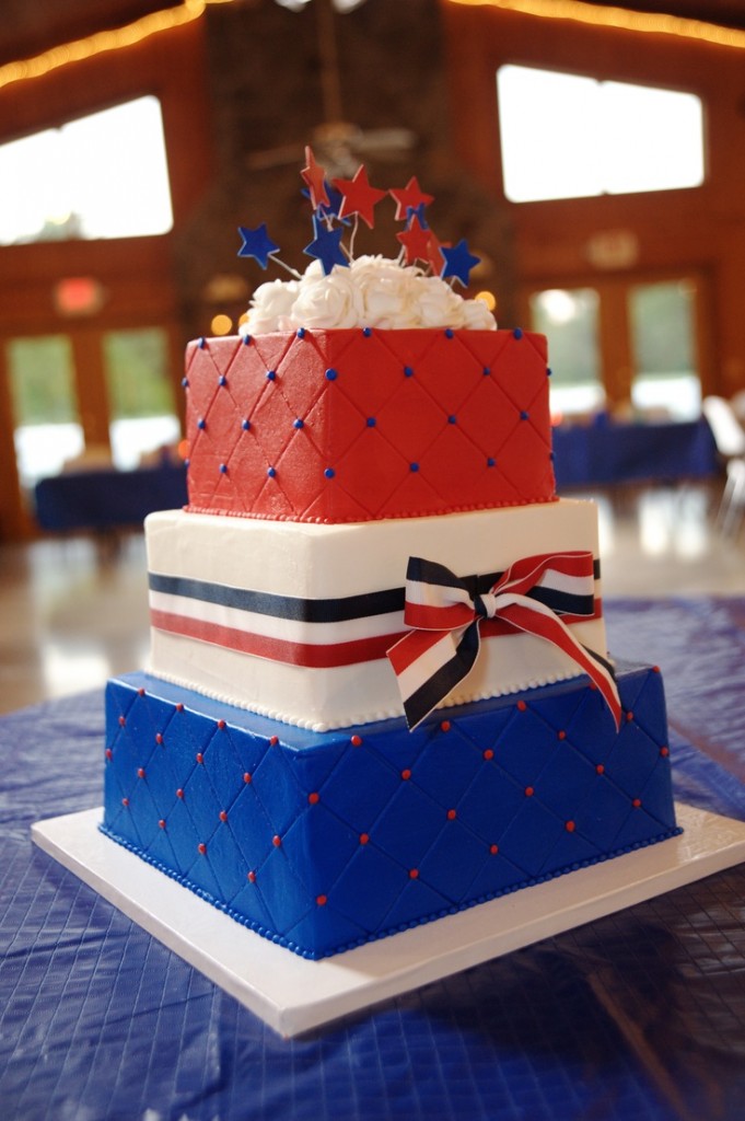 red and blue wedding cake A Wedding Cake Blog