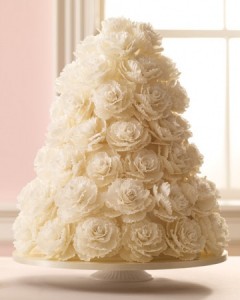 white rose cake