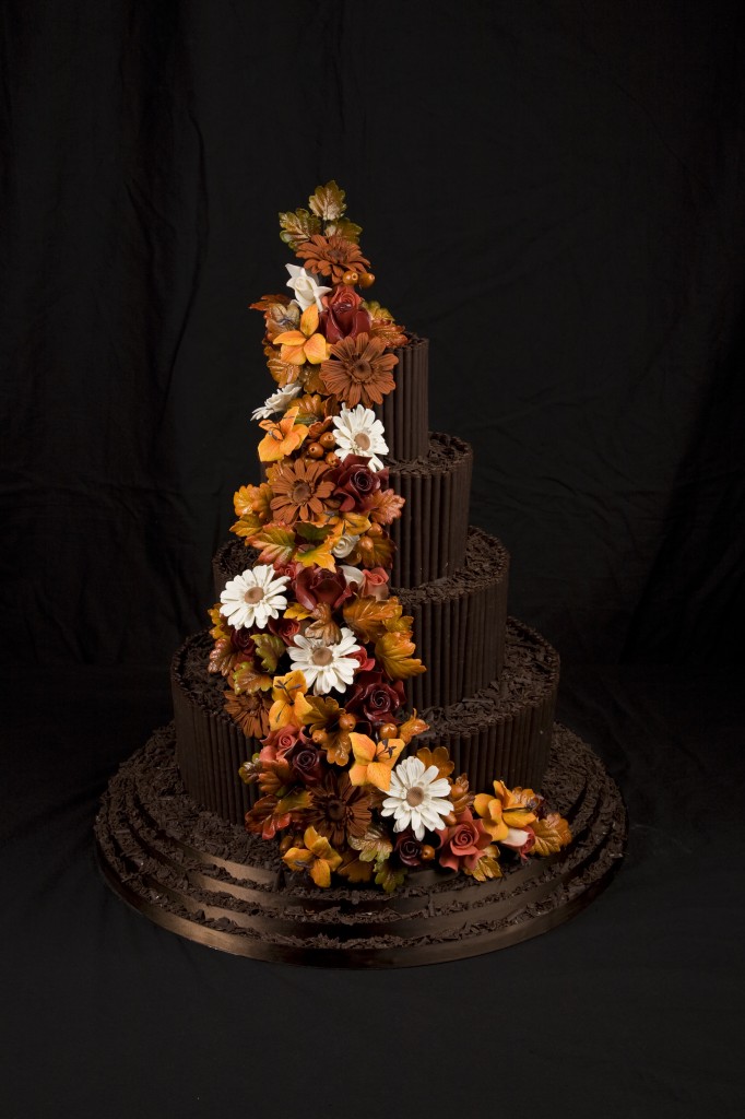 Chocolate Wedding Cakes for Fall Weddings sure to surprise the guests