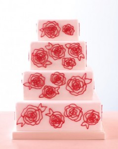 roses on cake