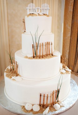 beach wedding cake