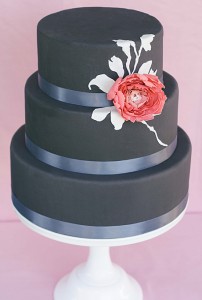 black fondant cake