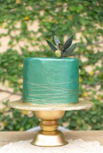 green metallic cake