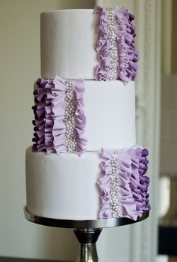 purple ruffle cake