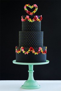 black wedding cake