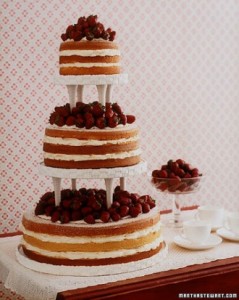 strawberry naked cake