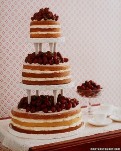 strawberry naked cake