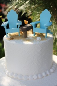 beach chairs on cake