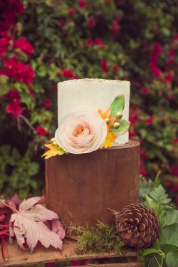 brown cake with flower
