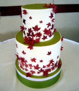 green and red cake