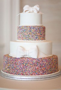sprinkle cake with bows